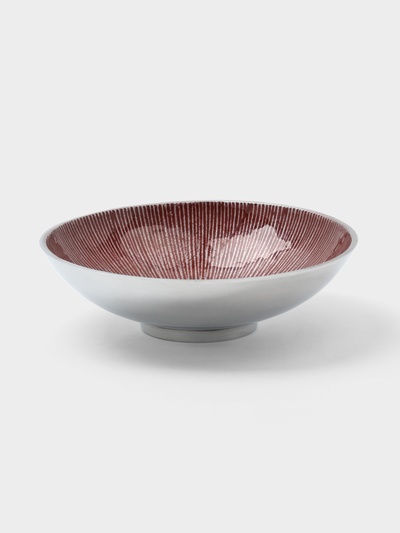 Блюдо, 24×24×7.3 см, алюминий, бордовое