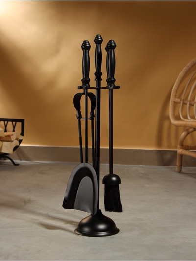 Каминный набор «Очаг», 4 предмета, 13×13×61 см, сталь