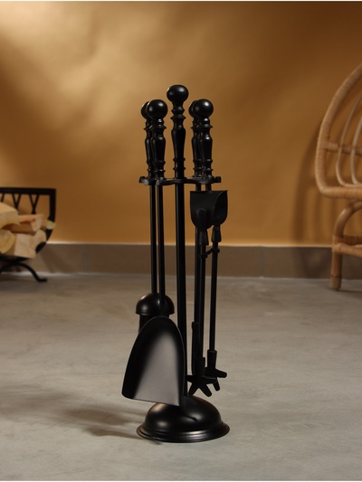 Каминный набор «Дом», 4 предмета, 11×11×46 см, сталь