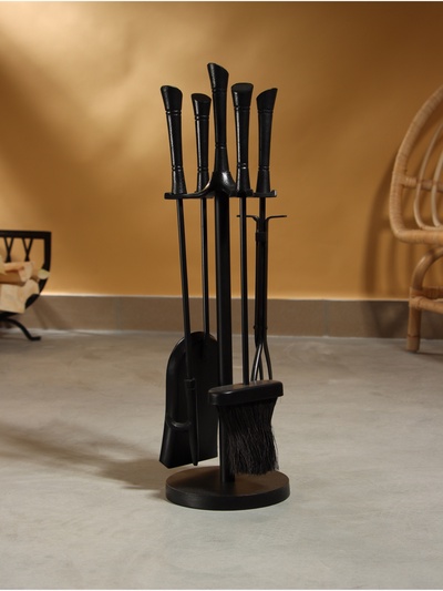 Каминный набор «Уголь», 4 предмета, 16×16×55 см, сталь