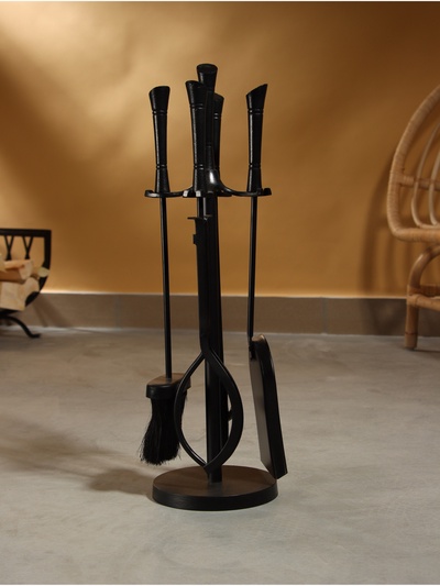 Каминный набор «Уголь», 4 предмета, 16×16×55 см, сталь