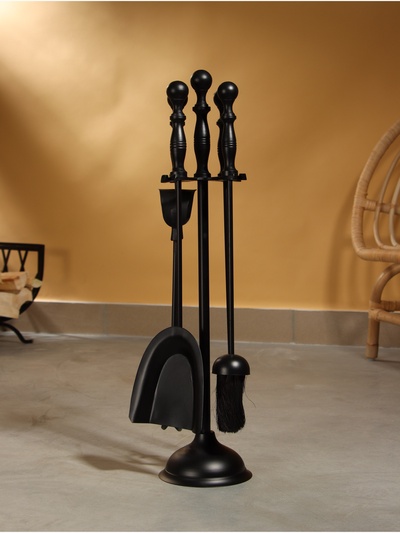 Каминный набор «Дым», 4 предмета, 14×14×64 см, сталь