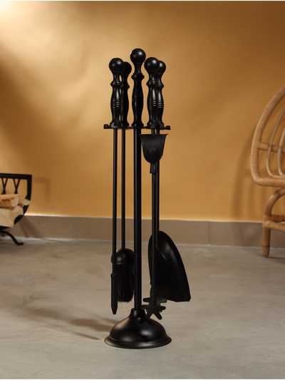 Каминный набор «Дым», 4 предмета, 14×14×64 см, сталь
