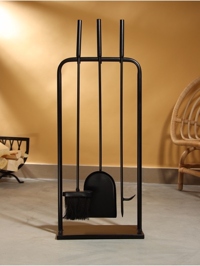 Каминный набор «Угли», 3 предмета, 30×15×76 см, сталь