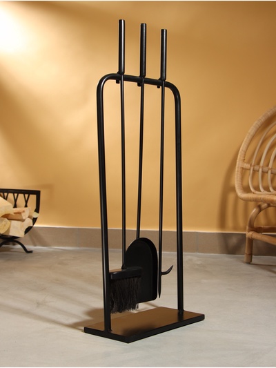 Каминный набор «Угли», 3 предмета, 30×15×76 см, сталь