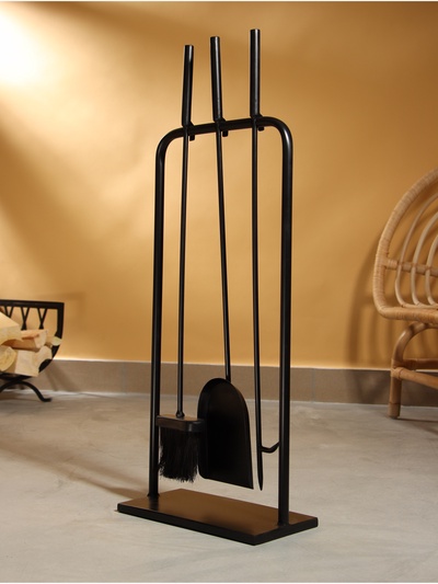 Каминный набор «Угли», 3 предмета, 30×15×76 см, сталь
