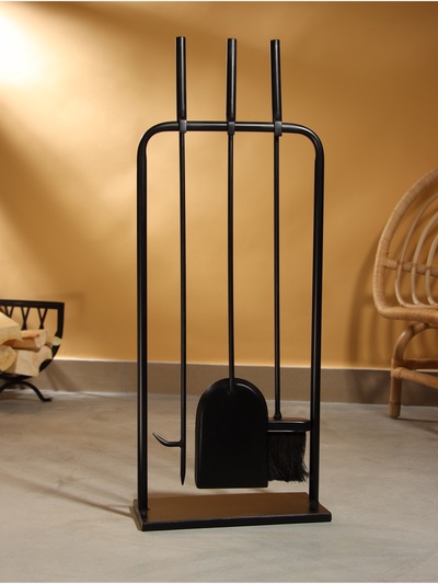 Каминный набор «Угли», 3 предмета, 30×15×76 см, сталь