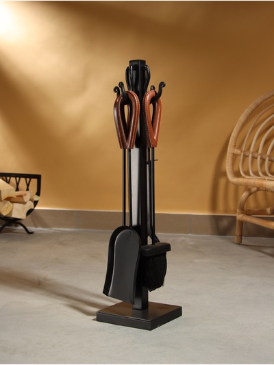 Каминный набор «Жар», 4 предмета, 15×15×61 см, сталь