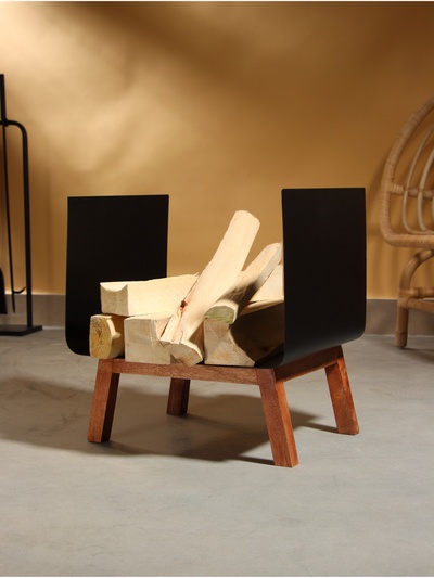 Дровница «Вечерок», 38×30×40 см, сталь, дерево