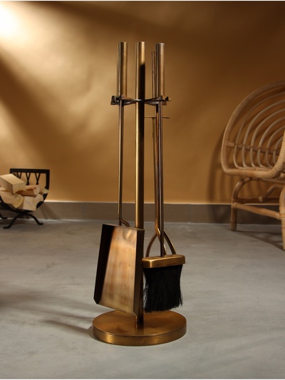 Каминный набор «Осень», 4 предмета, 20×20×61 см, латунь