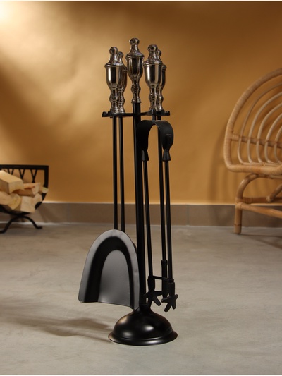 Каминный набор «Вьюга», 4 предмета, 13×13×61 см, сталь