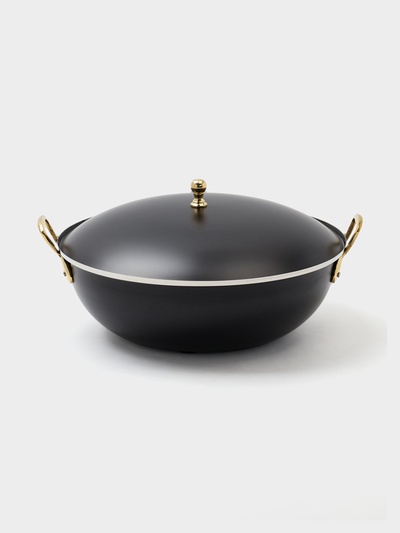 Блюдо глубокое с крышкой «Чёрный жемчуг», 26.5×24.5×14 см, нержавеющая сталь, чёрное