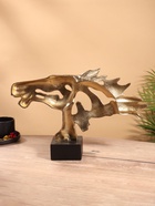 Статуэтка интерьерная «Голова лошади», на подставке, 40×33 см, алюминий, мдф - фото 58032624
