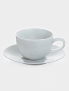 Чайная пара Magistro Willow, 2 предмета: блюдце 15.5×2.1 см, чашка 220 мл, фарфор, голубая - Фото 1