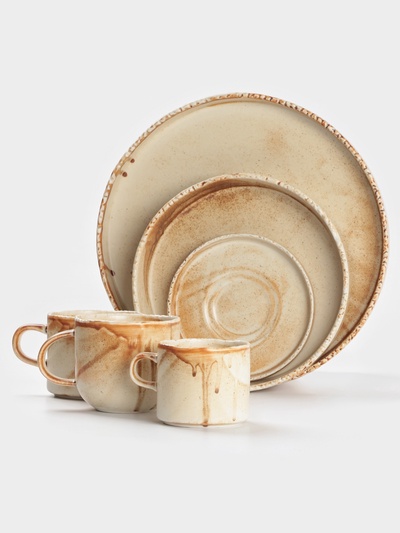 Тарелка с бортиком Magistro Organic brown, d=21.2 см, фарфор, бежевая