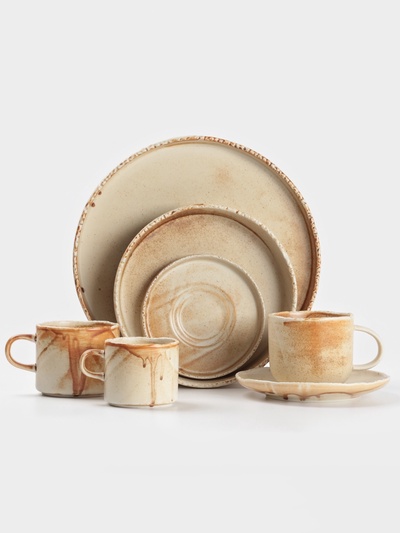 Тарелка с бортиком Magistro Organic brown, d=21.2 см, фарфор, бежевая