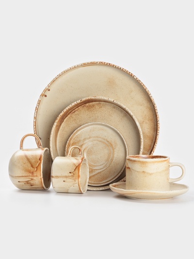 Тарелка с бортиком Magistro Organic brown, d=26 см, фарфор, бежевая