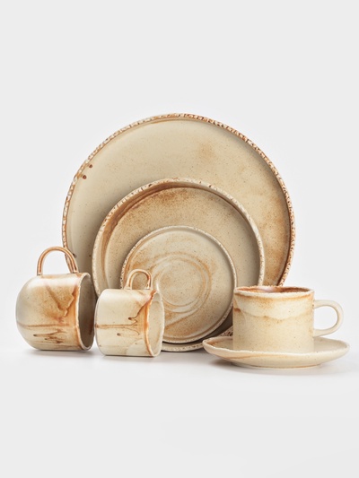 Тарелка глубокая Magistro Organic brown, 1 л, 25.2×25×5.3 см, фарфор, бежевая