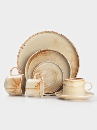 Тарелка Magistro Organic brown, d=16 см, фарфор бежевая