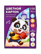 УЦЕНКА Картон цветной двусторонний А4, 8 листов, 8 цветов «Дружок», немелованный, 220 г/м², в папке - Фото 4