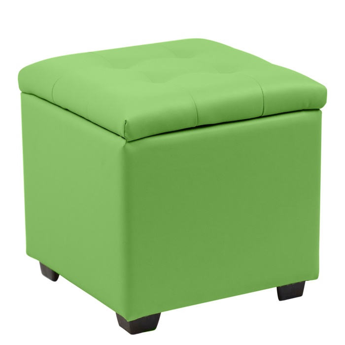 Пуф «Нумо», с ящиком для хранения, 400×400×420 мм, экокожа, цвет лайм - Фото 1