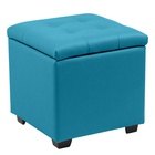 Пуф «Нумо», с ящиком для хранения, 400×400×420 мм, экокожа, цвет бирюзовый - Фото 1