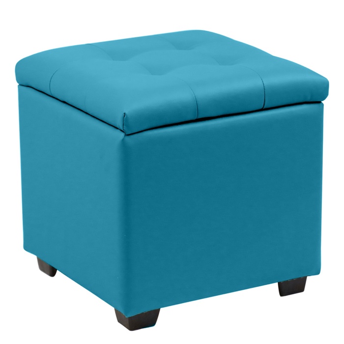 Пуф «Нумо», с ящиком для хранения, 400×400×420 мм, экокожа, цвет бирюзовый - Фото 1