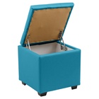 Пуф «Нумо», с ящиком для хранения, 400×400×420 мм, экокожа, цвет бирюзовый - Фото 3