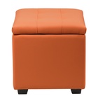 Пуф «Нумо», с ящиком для хранения, 400×400×420 мм, экокожа, цвет оранжевый - Фото 1