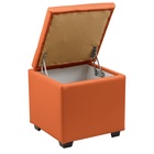 Пуф «Нумо», с ящиком для хранения, 400×400×420 мм, экокожа, цвет оранжевый - Фото 3