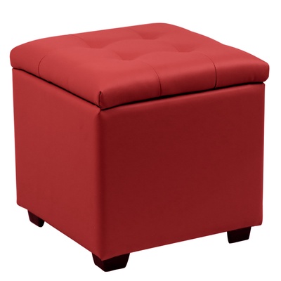 Пуф «Нумо», с ящиком для хранения, 400×400×420 мм, экокожа, цвет красный