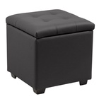 Пуф «Нумо», с ящиком для хранения, 400×400×420 мм, экокожа, цвет чёрный - Фото 1