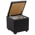 Пуф «Нумо», с ящиком для хранения, 400×400×420 мм, экокожа, цвет чёрный - Фото 3