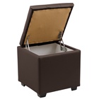 Пуф «Нумо», с ящиком для хранения, 400×400×420 мм, экокожа, цвет коричневый - Фото 3