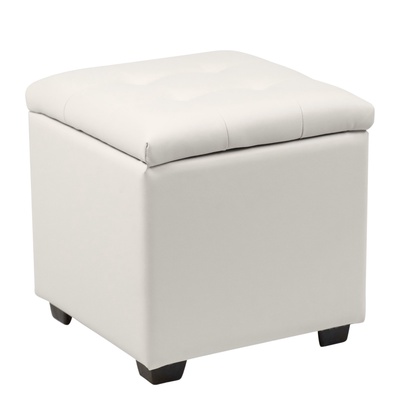 Пуф «Нумо», с ящиком для хранения, 400×400×420 мм, экокожа, цвет белый