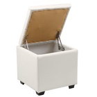 Пуф «Нумо», с ящиком для хранения, 400×400×420 мм, экокожа, цвет белый - Фото 3