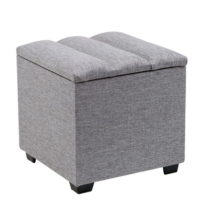 Пуф «Дара», с ящиком, 400×400×410 мм, рогожка, цвет серая