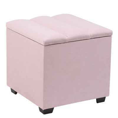 Пуф «Дара», с ящиком, 400×400×410 мм, велюр, цвет розовый