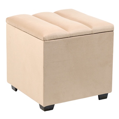 Пуф «Дара», с ящиком, 400×400×410 мм, велюр, цвет бежевый