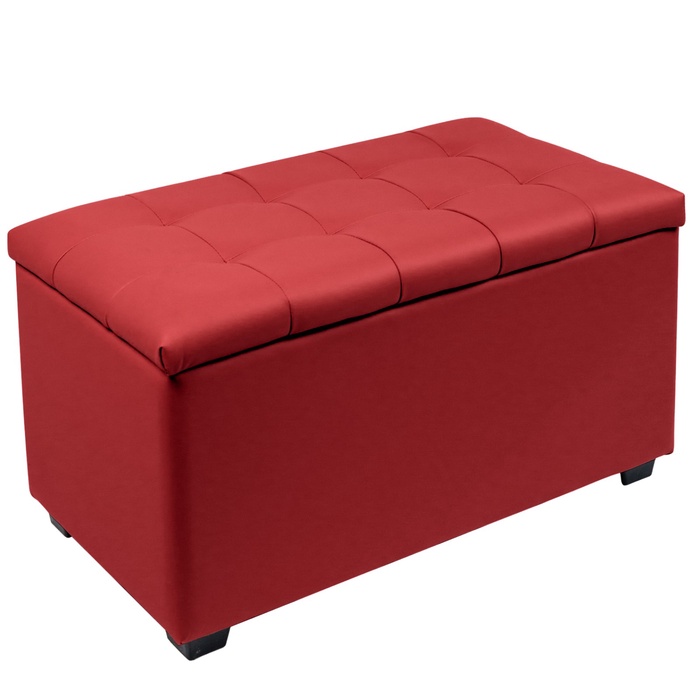 Пуф «Динс», 750×400×420 мм, экокожа, цвет красный - Фото 1