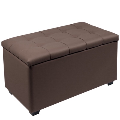 Пуф «Динс», 750×400×420 мм, экокожа, цвет коричневый