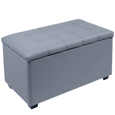 Пуф «Динс», 750×400×420 мм, экокожа, цвет серый