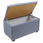 Пуф «Динс», 750×400×420 мм, экокожа, цвет серый - Фото 3