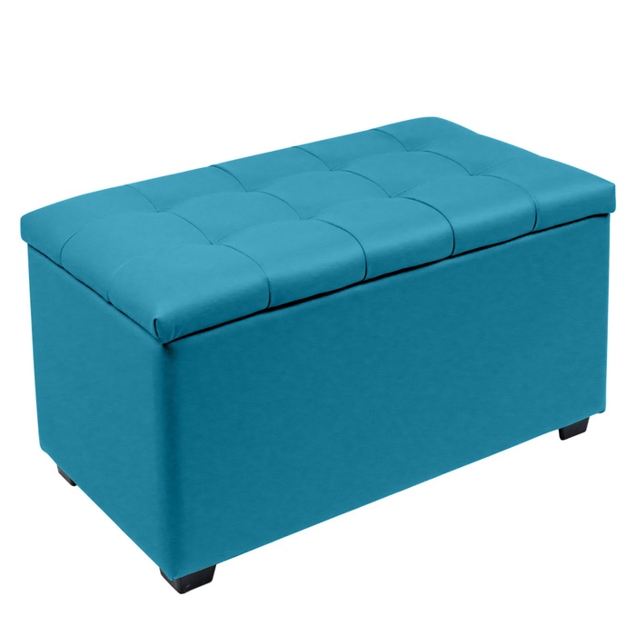 Пуф «Динс», 750×400×420 мм, экокожа, цвет бирюзовый - Фото 1