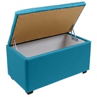 Пуф «Динс», 750×400×420 мм, экокожа, цвет бирюзовый - Фото 3