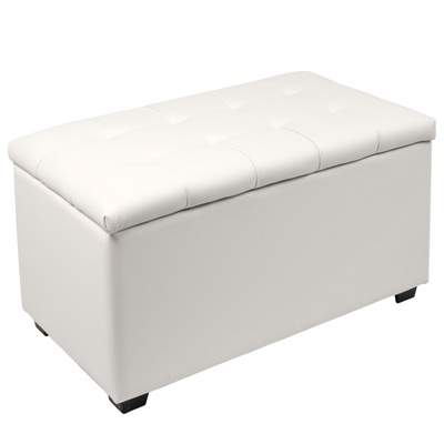 Пуф «Динс», 750×400×420 мм, экокожа, цвет белый