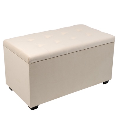 Пуф «Вернон», 750×400×410 мм, велюр, цвет бежевый