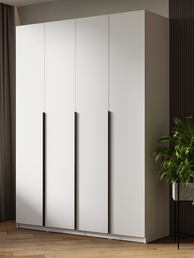 Шкаф прямой четырёхстворчатый «Бруно», 1600×505×2216 мм, цвет белый