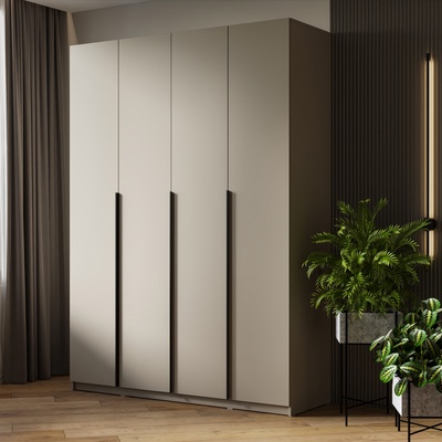 Шкаф прямой четырёхстворчатый «Бруно», 1600×505×2216 мм, цвет кашемир