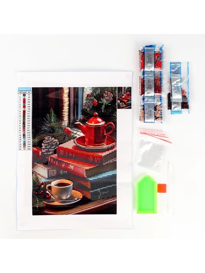 УЦЕНКА Алмазная вышивка с частичным заполнением «Новогоднее настроение» 20×30 см, холст